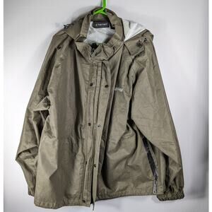 Frogg Toggs 2X Waterproof Rain Jacket Hooded Full Zip Outdoor Fishing Hiking